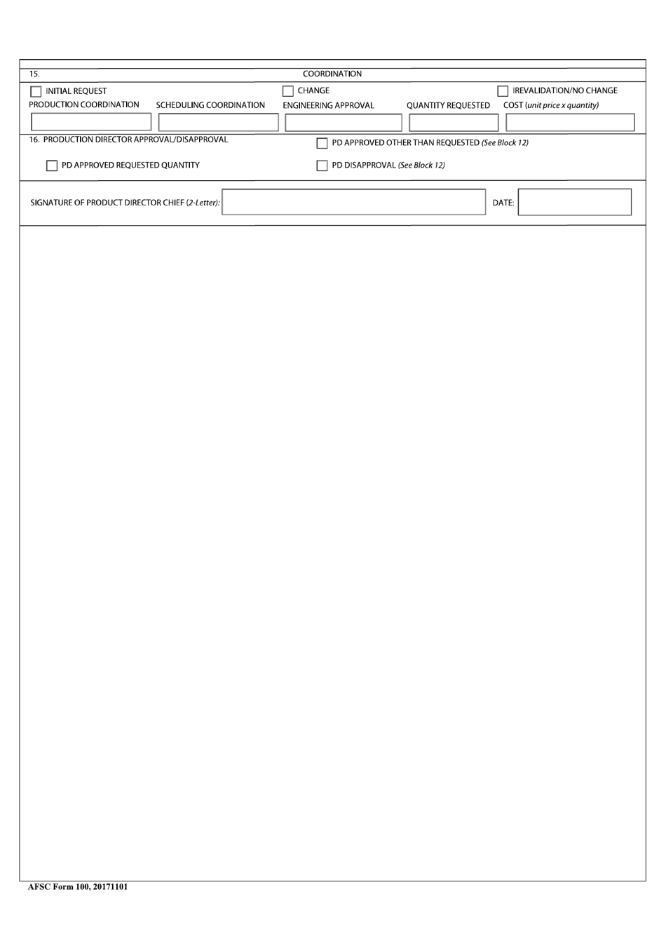 AFSC Form 100 Floating Line Fill Floating Stock, Page 3