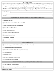 Document preview: AFSC Form 002 Buy Checklist
