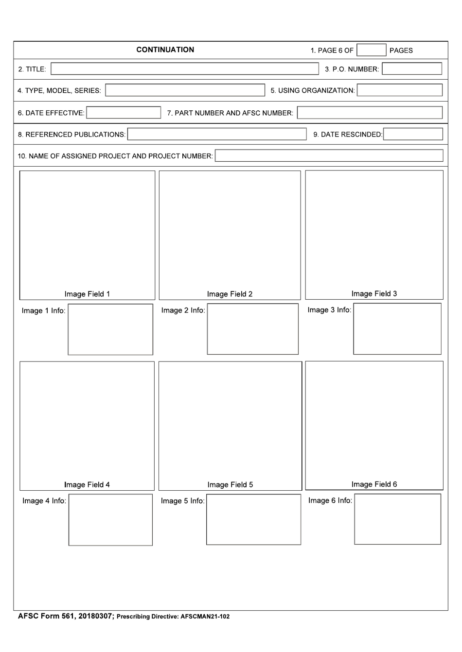 AFSC Form 561 Process Order, Page 6