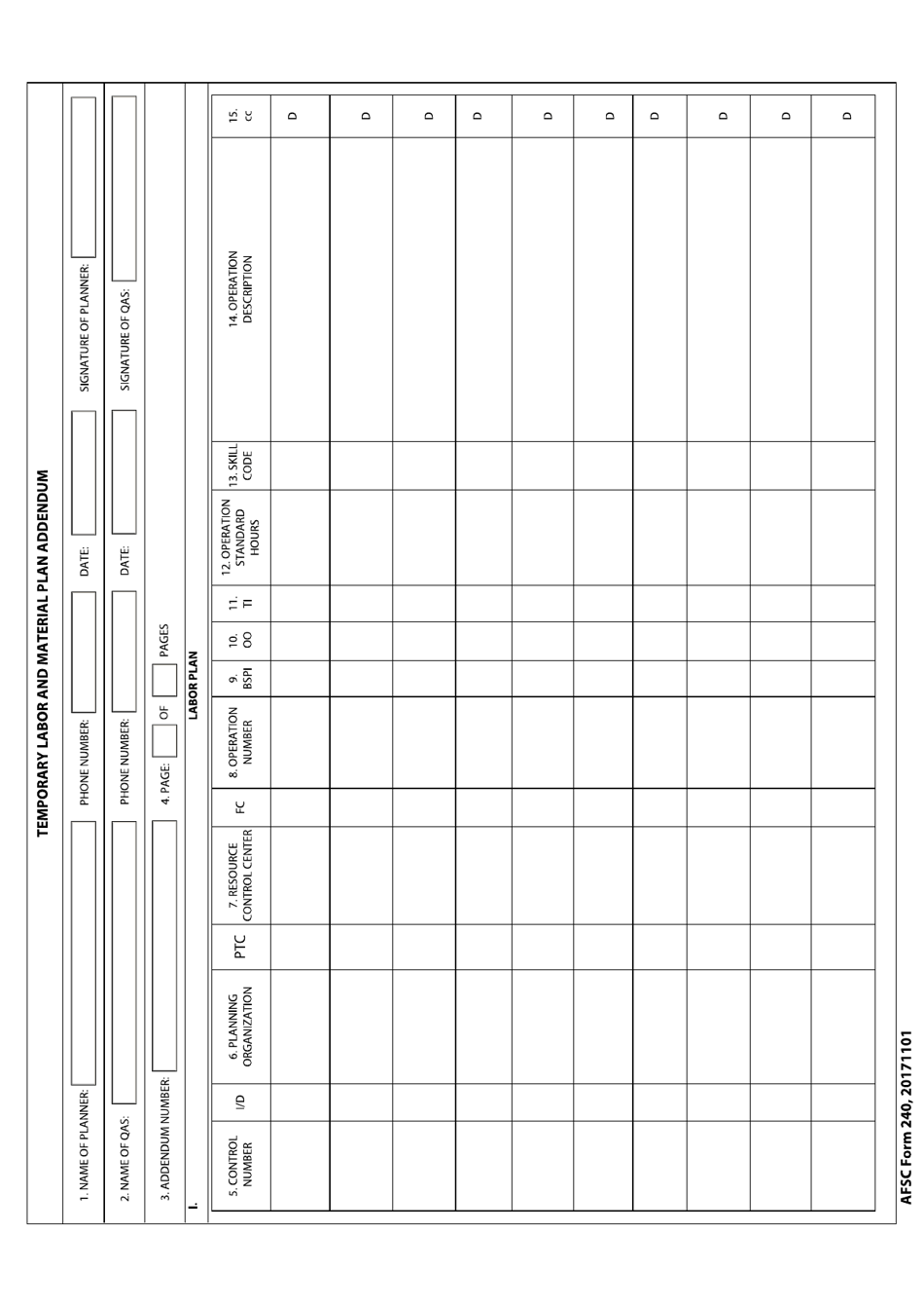 AFSC Form 240 - Fill Out, Sign Online and Download Fillable PDF ...