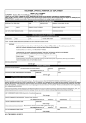 Document preview: 419 FW Form 1 Volunteer Approval Form for Aef Deployment