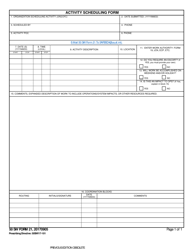 Document preview: 50 SW Form 21 Activity Scheduling Form