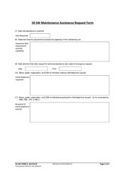 50 SW Form 3 Maintenance Assistance Request Form, Page 2