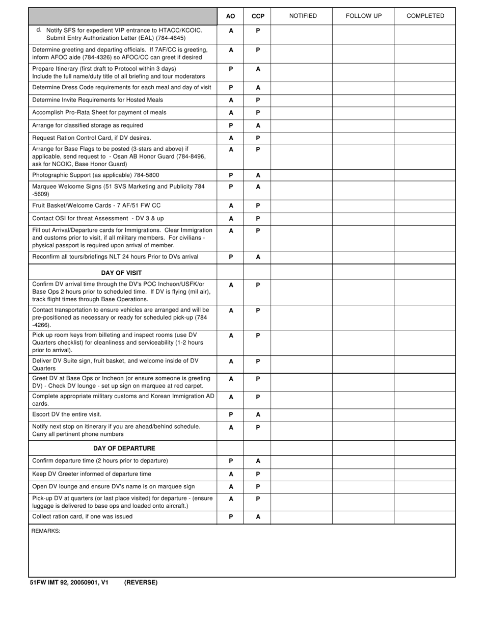 51 FW IMT Form 92 - Fill Out, Sign Online and Download Printable PDF ...