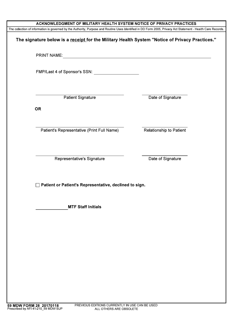 59 MDW Form 28 - Fill Out, Sign Online and Download Fillable PDF ...