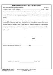Document preview: 59 MDW Form 3326 59th Medical Wing Custodian of Medical Records Affidavit
