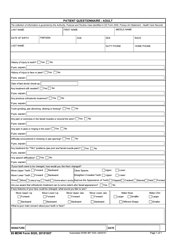 Document preview: 59 MDW Form 5020 Patient Questionnaire - Adult