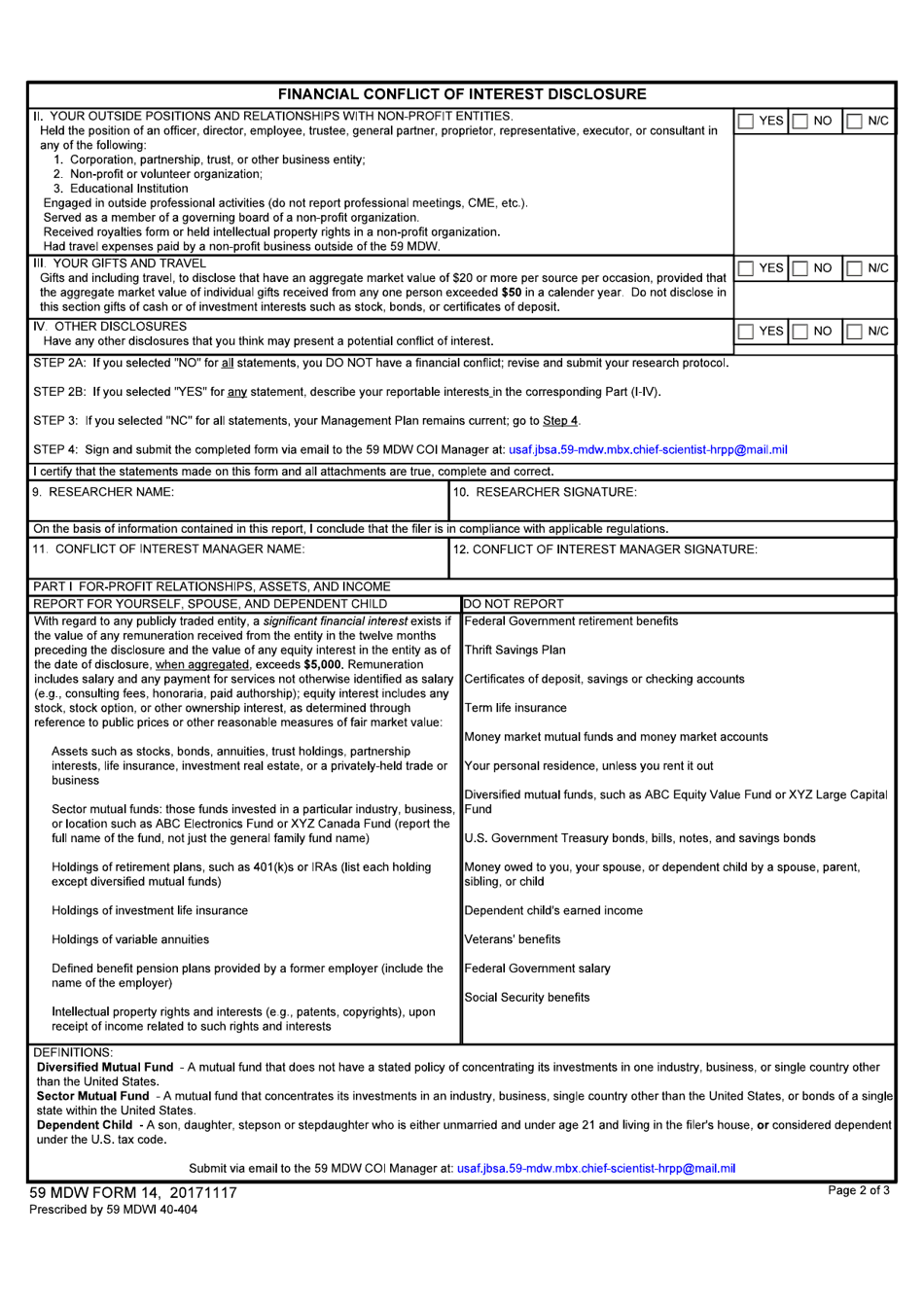 59 MDW Form 190 59 Dg Tissue Implant Program Allograft Products, Page 2