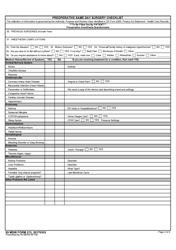 59 MDW Form 213 Preoperative Same Day Surgery Checklist, Page 2