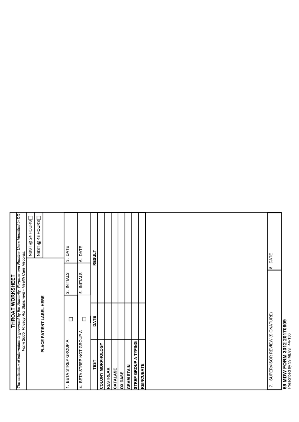59 MDW Form 3012 Throat Worksheet, Page 1