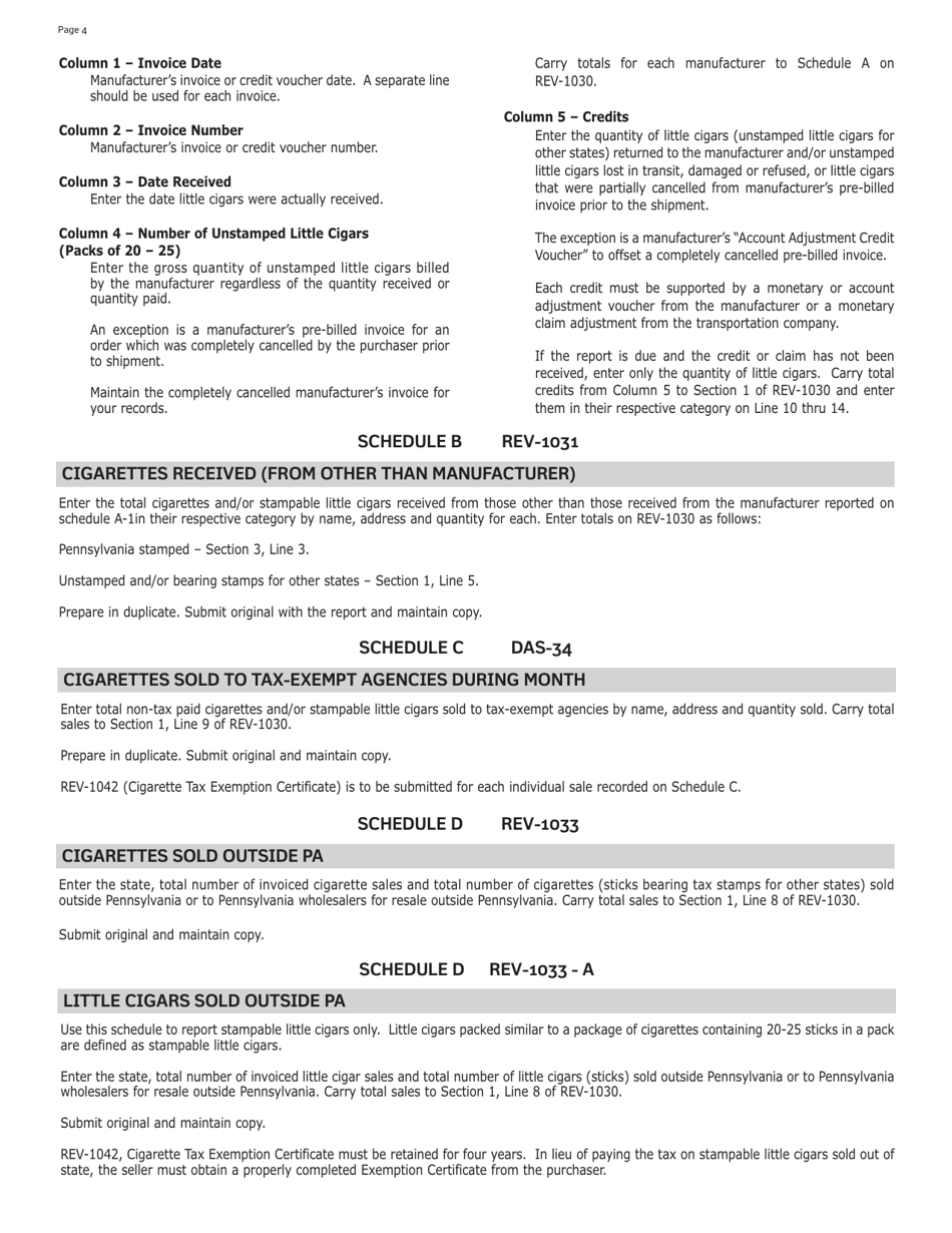 Download Instructions for Form REV-1030 Resident Stamp Affixing Agency ...