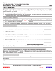 Form DAS115 Application for Fire-Safe Certification of Cigarette Manufacturer - Pennsylvania, Page 2