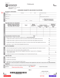 Form REV-793 Consumer Cigarette Use/Excise Tax Return - Pennsylvania