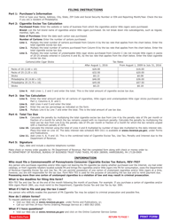 Form REV-793 Consumer Cigarette Use/Excise Tax Return - Pennsylvania, Page 2