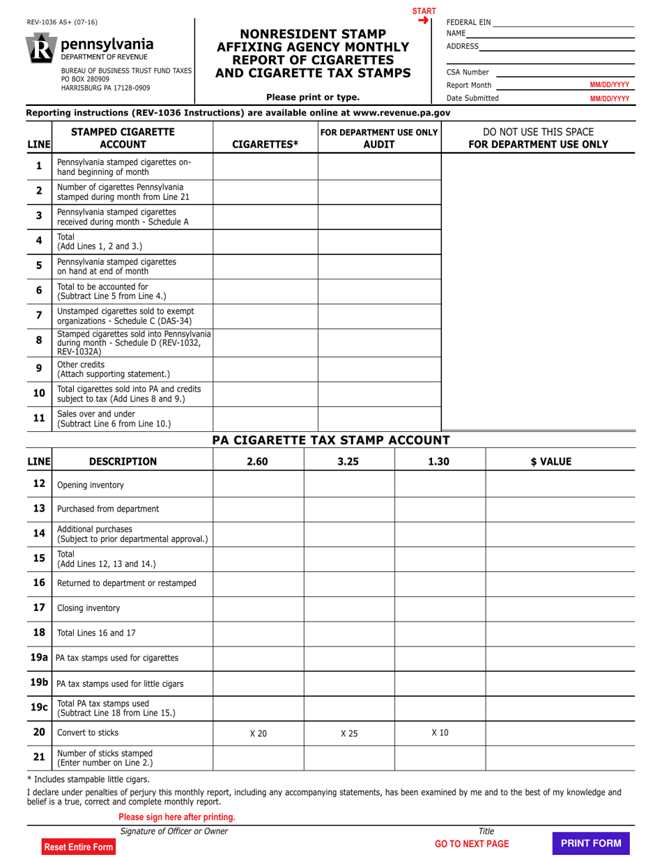 Form REV-1036 - Fill Out, Sign Online and Download Fillable PDF ...