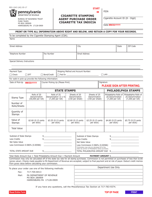 Form REV-1043  Printable Pdf