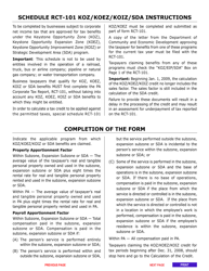 Form RCT-101KOZ Keystone Opportunity Zone/Strategic Development Area Form and Instructions - Calculation of Tax Credit for Corporate Net Income Tax - Pennsylvania, Page 2