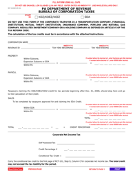 Form RCT-101KOZ Keystone Opportunity Zone/Strategic Development Area Form and Instructions - Calculation of Tax Credit for Corporate Net Income Tax - Pennsylvania, Page 4
