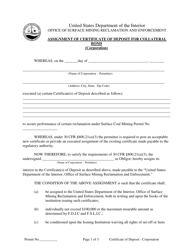 Document preview: Assignment of Certificate of Deposit for Collateral Bond (Corporation)