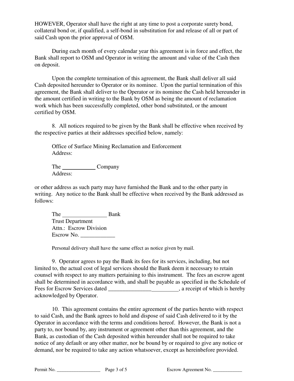 Escrow Agreement Form, Page 3