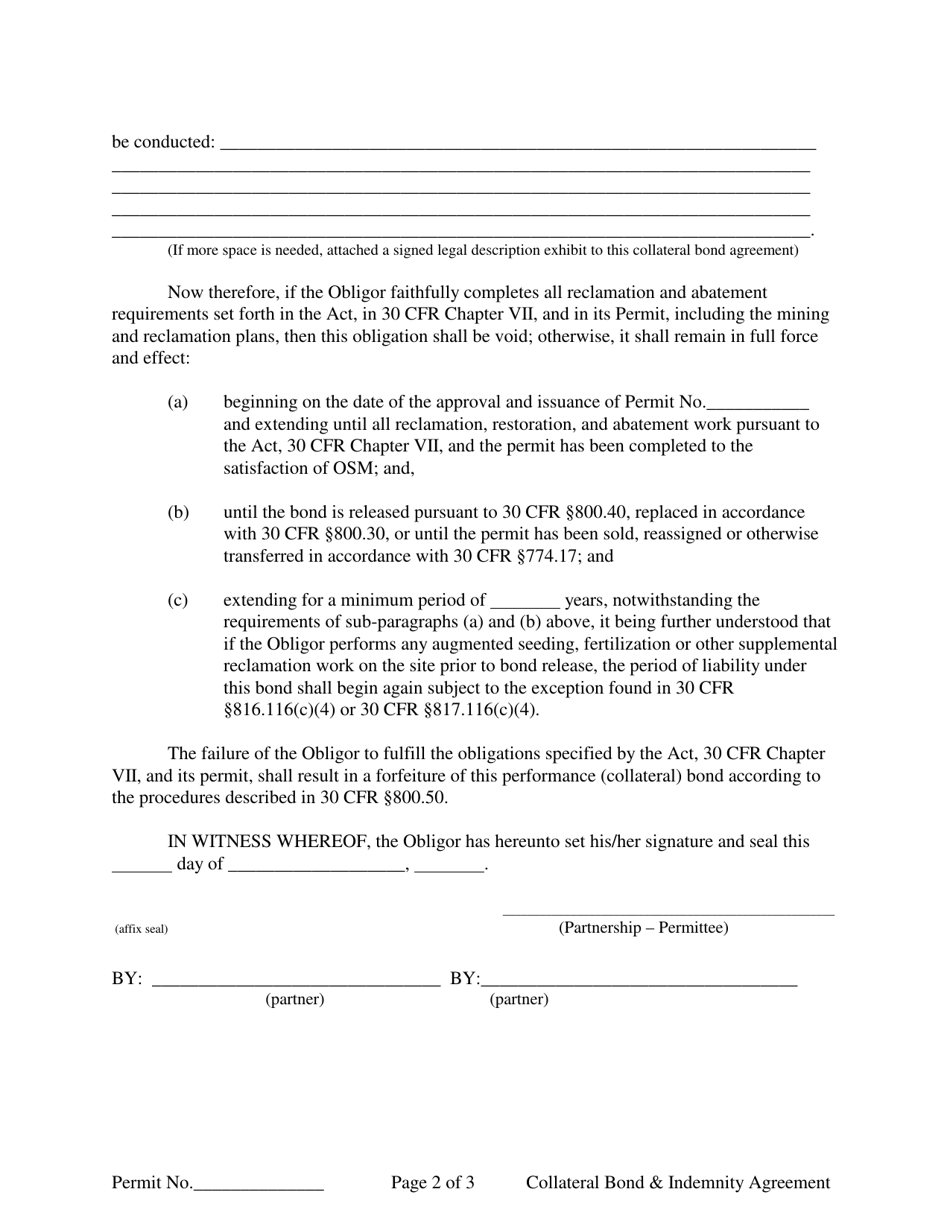 Collateral Bond and Indemnity Agreement (Partnership) - Fill Out, Sign ...