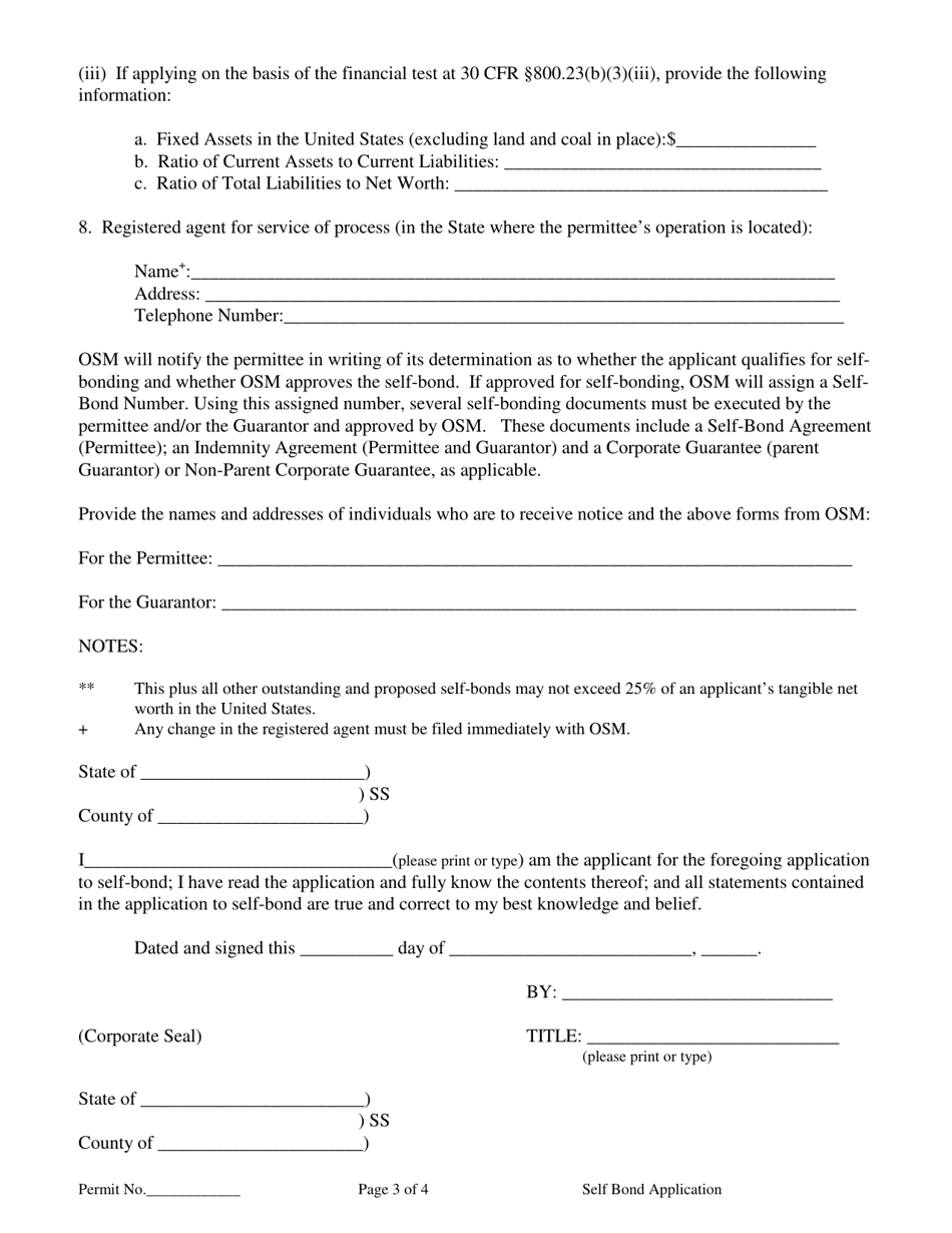 Application for Self-bond, Page 3