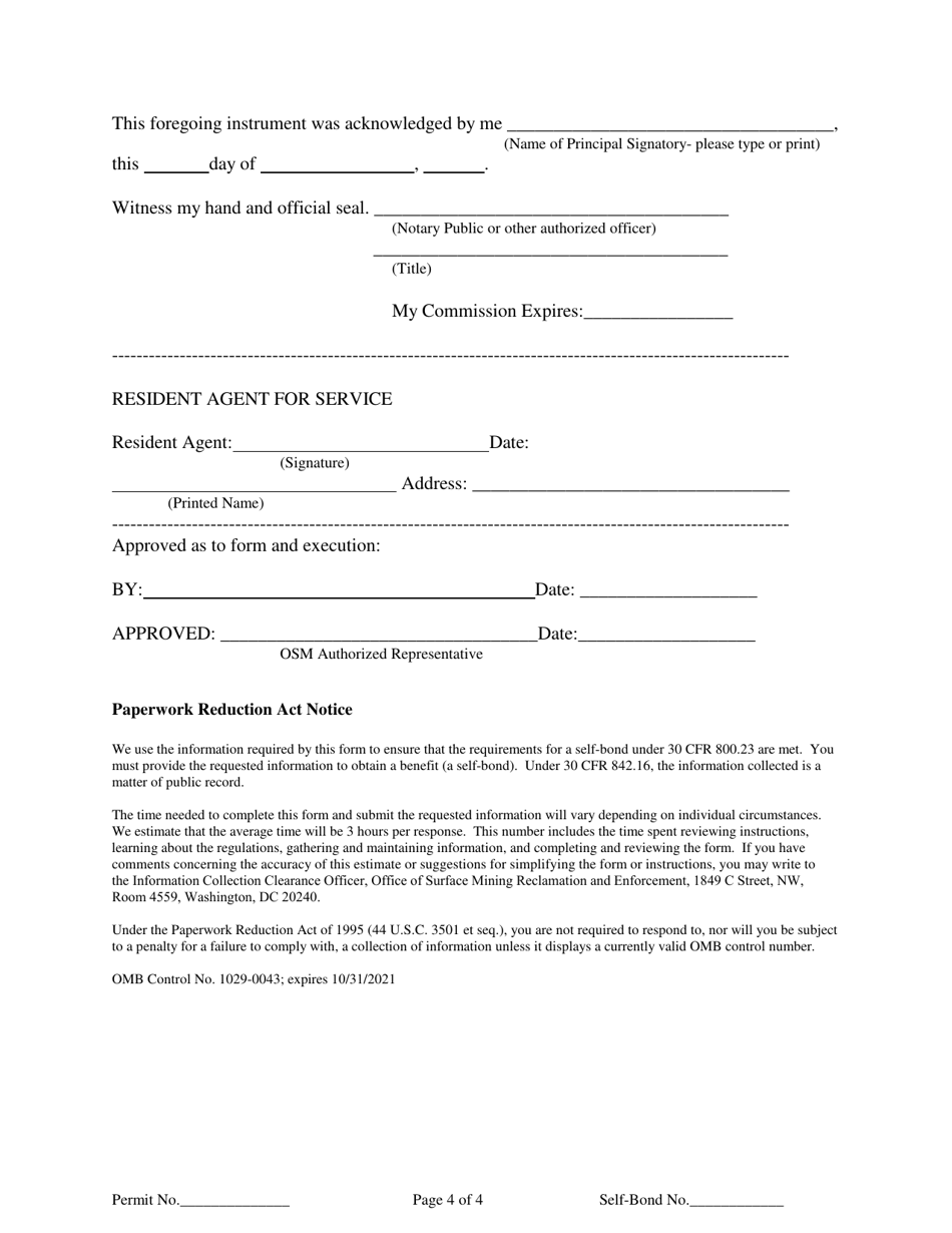 Self-bond Agreement Form, Page 4