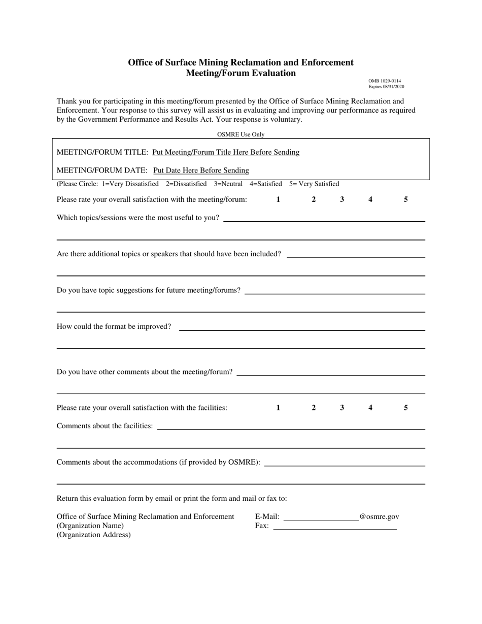 Meeting/Forum Evaluation Form Fill Out, Sign Online and Download PDF