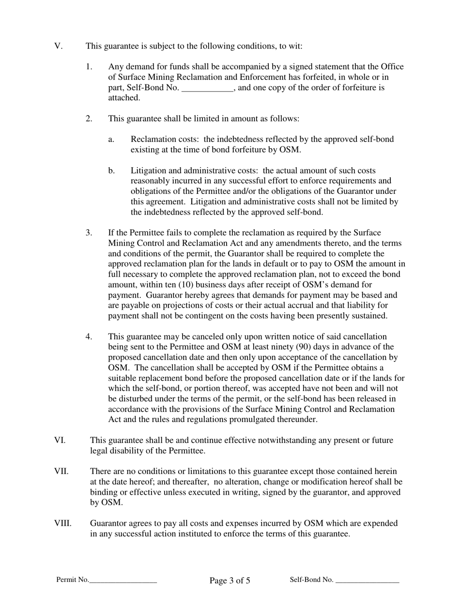 Self-bond Corporate Guarantee Form, Page 3