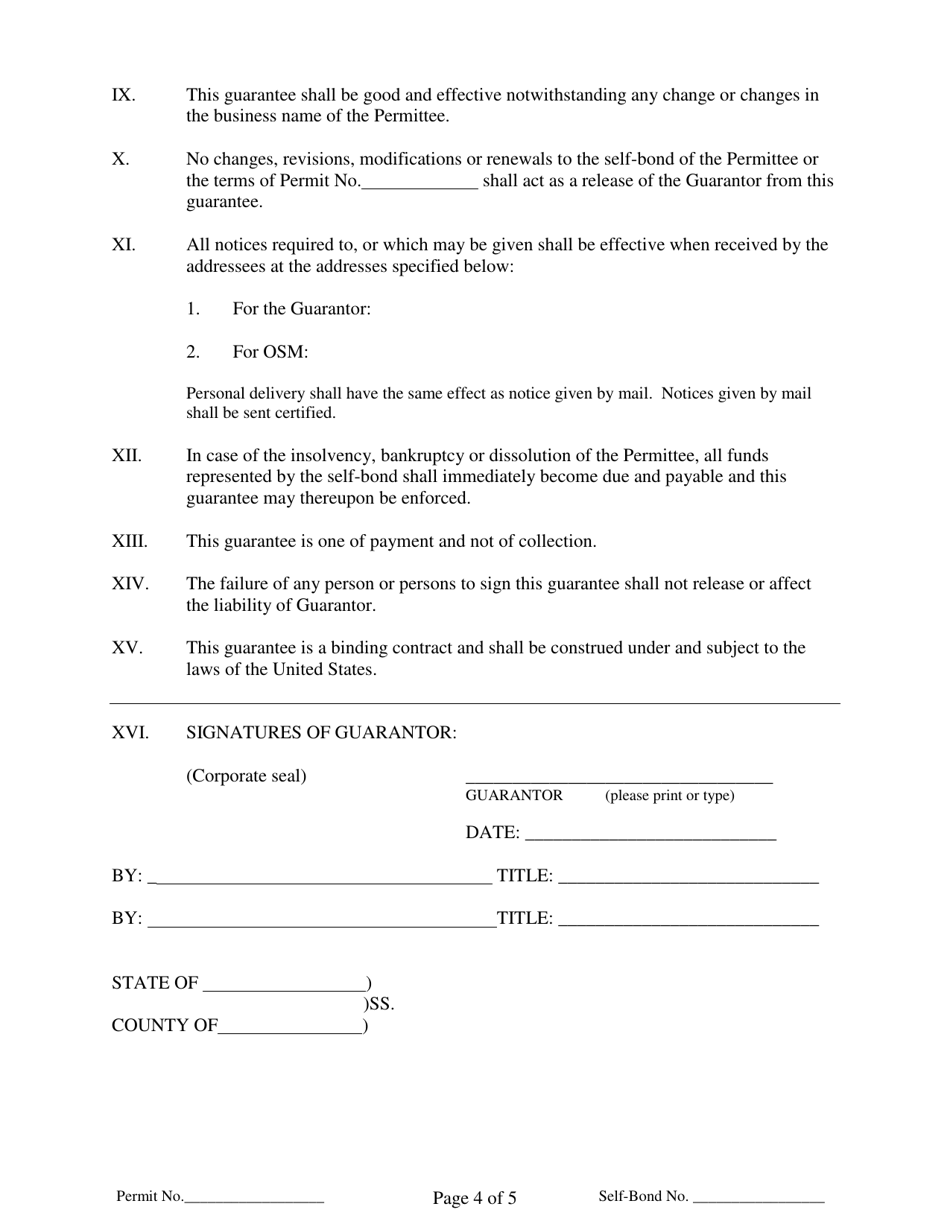 Self-bond Corporate Guarantee Form - Fill Out, Sign Online and Download ...