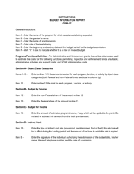 Instructions for OSMRE Form OSM-47 Budget Information Report