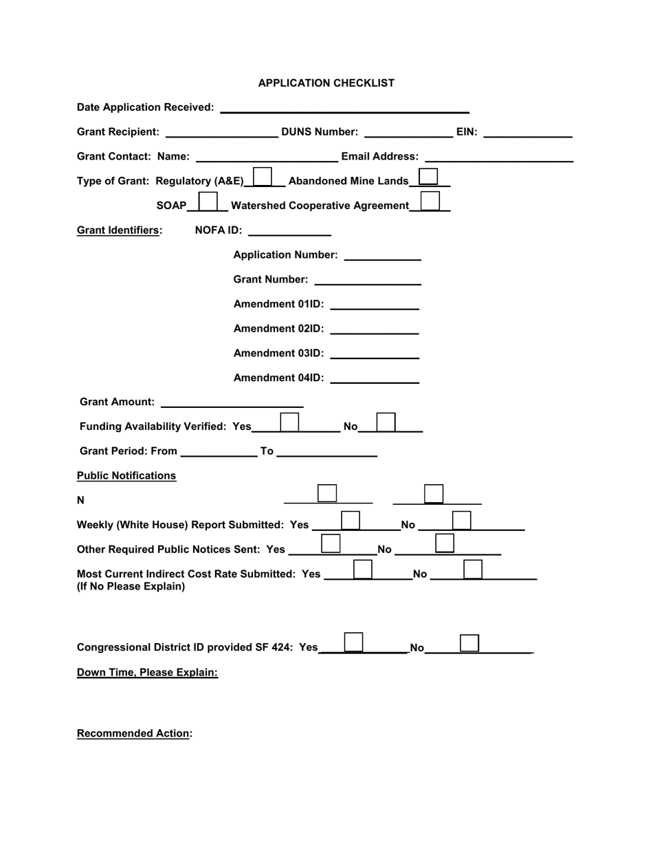 Financial Assistance Application Checklist, Page 1