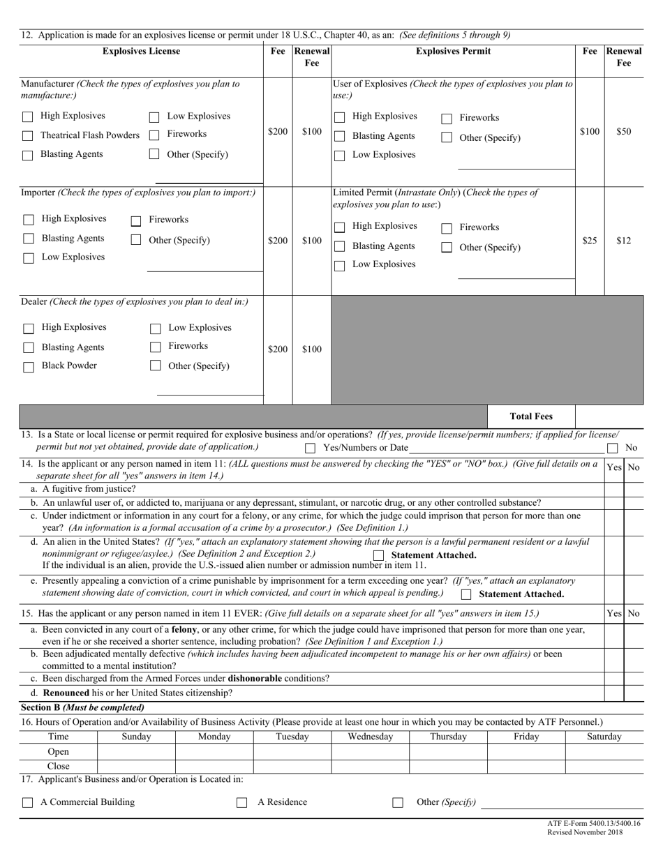 ATF Form 5400.13 (5400.16) - Fill Out, Sign Online and Download ...