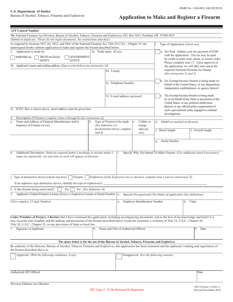 ATF Form 1 (5320.1) Application to Make and Register a Firearm, Page 7