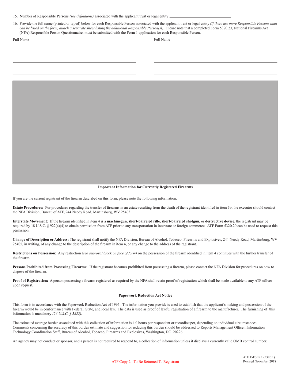 ATF Form 1 (5320.1) Application to Make and Register a Firearm, Page 9