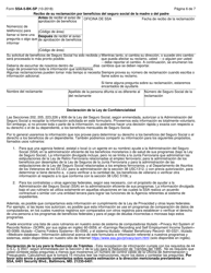 Formulario SSA-5-BK-SP Solicitud De Beneficios Por Seguro De Madre O Padre (Spanish), Page 6