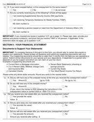 Form SSA-632-BK Request for Waiver of Overpayment Recovery, Page 5
