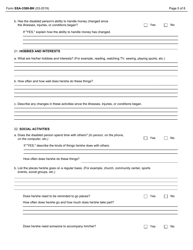 Form SSA-3380-BK Function Report - Adult - Third Party, Page 7