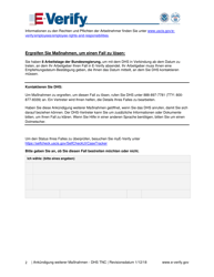 Further Action Notice - Tentative Nonconfirmation (Tnc) (German), Page 2