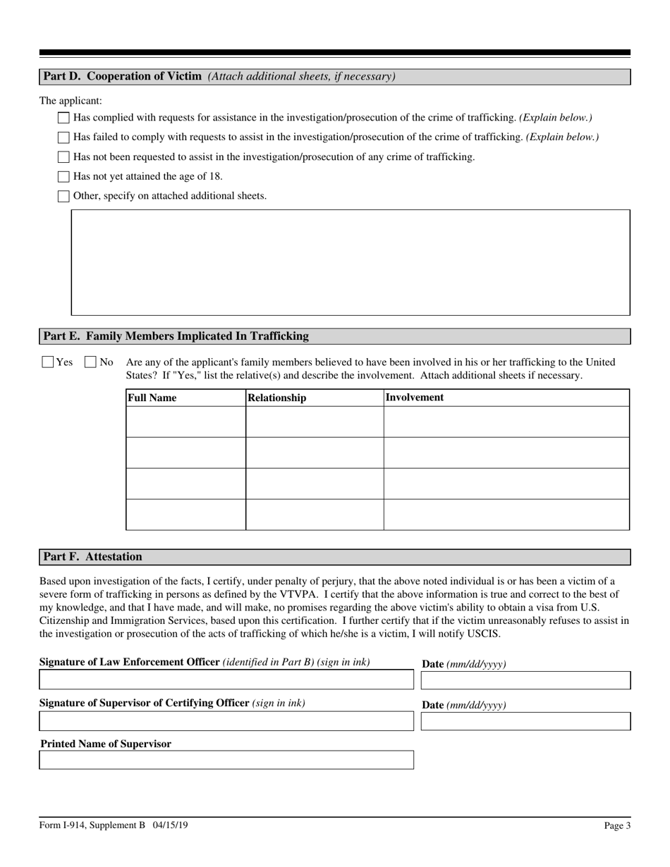 Uscis Form I 914 Supplement B Fill Out Sign Online And Download