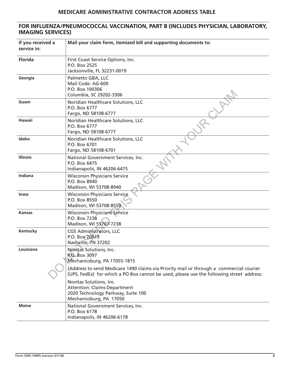Form CMS-1490S Patients Request for Medical Payment, Page 8
