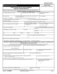 VA Form 21-534EZ Application for DIC, Death Pension, and/or Accrued Benefits, Page 6