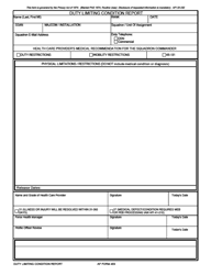 Document preview: AF Form 469 Duty Limiting Condition Report