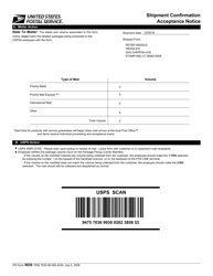 Sample PS Form 5630 Shipment Confirmation Acceptance Notice, Page 2
