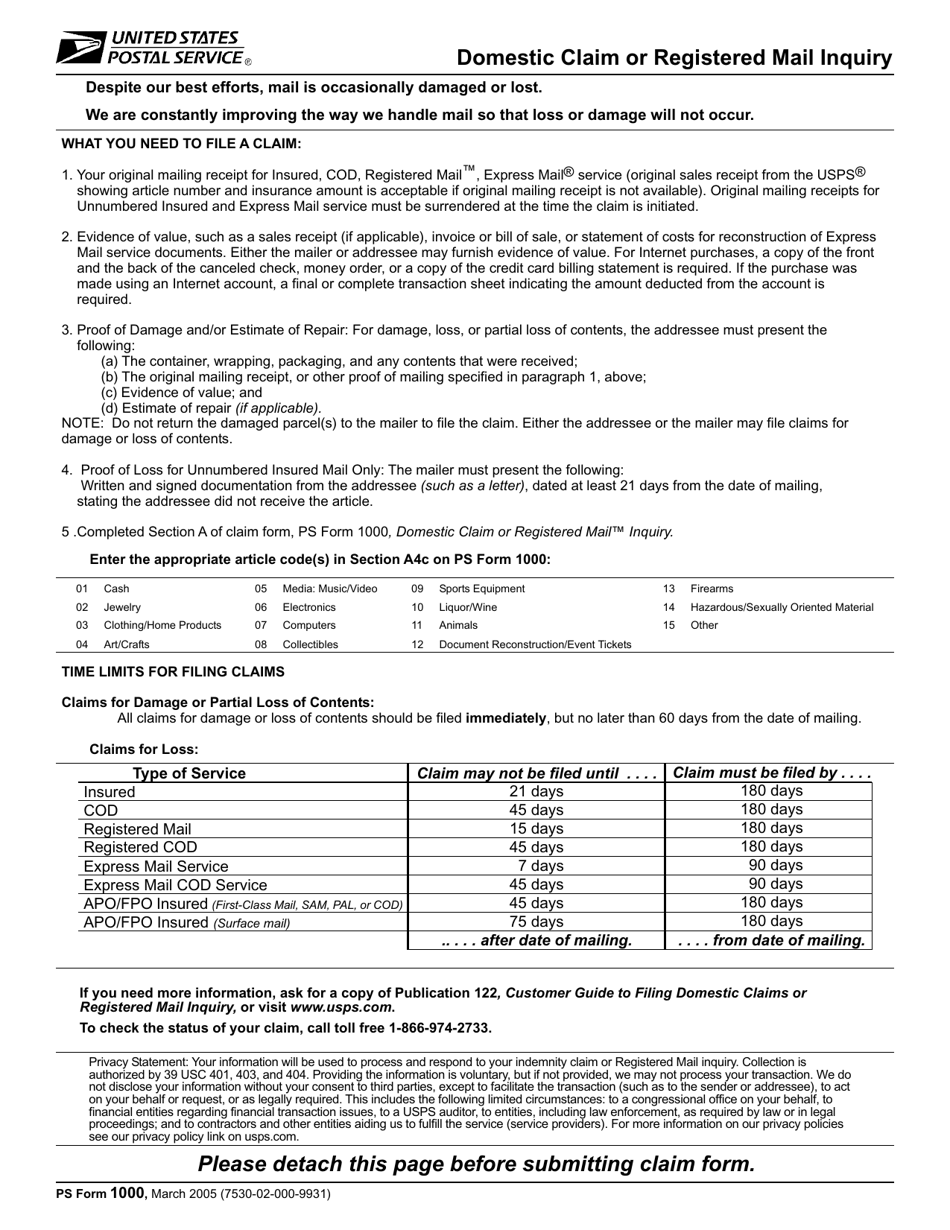 Post Office Lost Mail Claim Form Markoyxiana