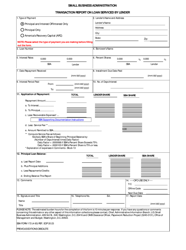 Document preview: SBA Form 172 Transaction Report on Loan Serviced by Lender