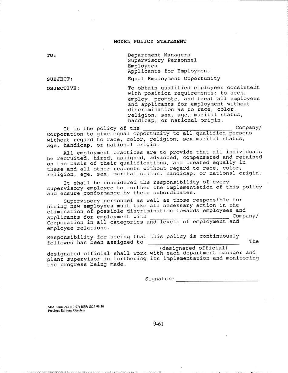 SBA Form 793 Notice to New SBA Borrowers, Page 3