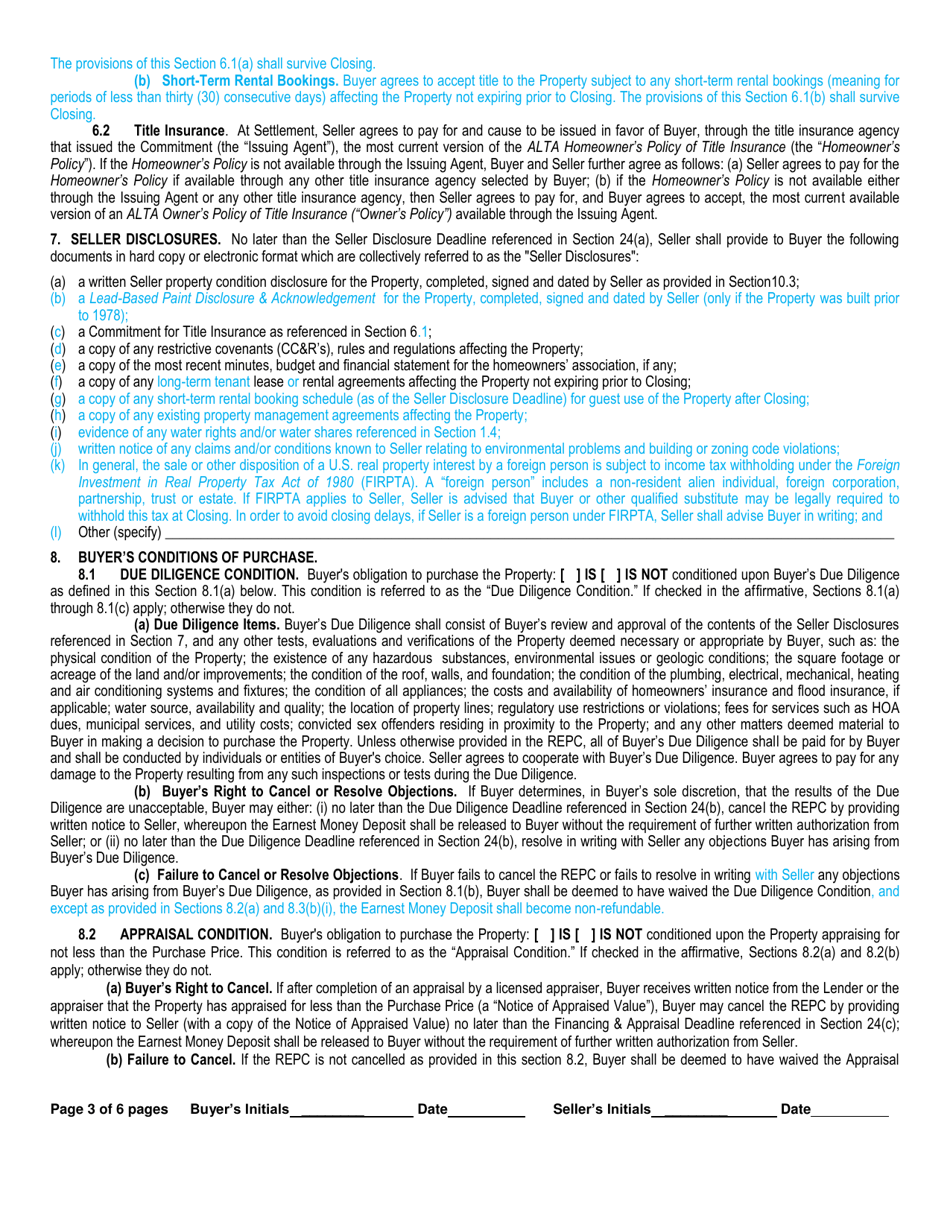 Real Estate Purchase Contract - Utah, Page 3
