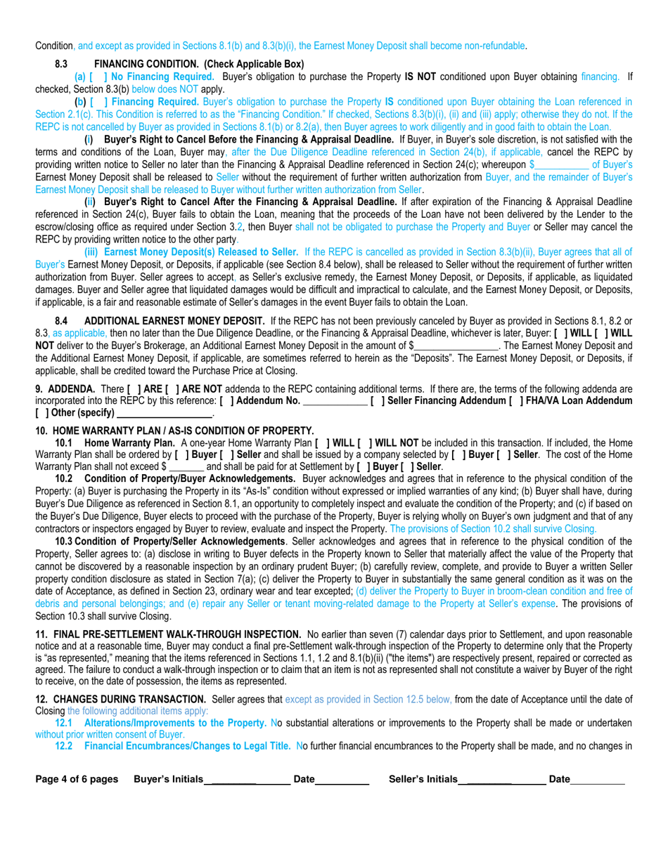 Real Estate Purchase Contract - Utah, Page 4