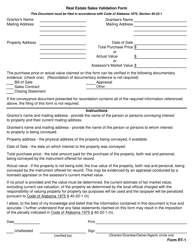 Document preview: Form RT-1 Real Estate Sales Validation Form - Alabama